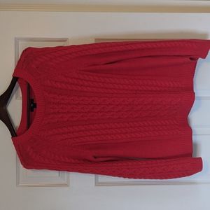 GAP red cable knit sweater L